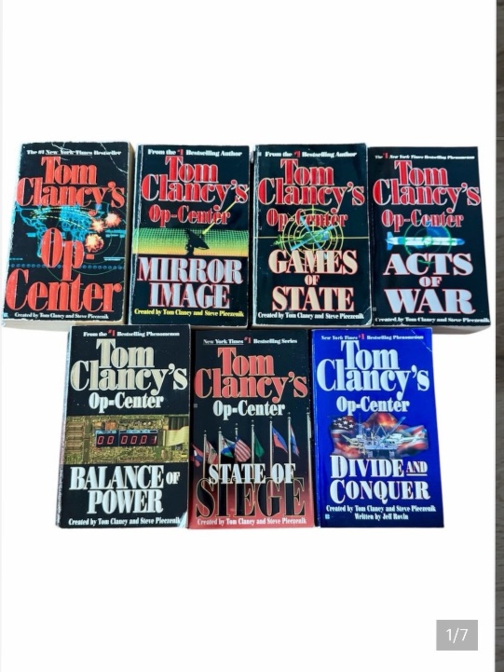 Tom Clancy Op-Center Books 1-7 Sequential Series Lot Thriller